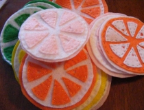 Sewing citrus coasters