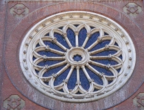 Rose window in the Cathedral of St. Peter and St. Paul in Đakovo Croatia