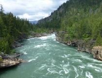View from the Kootenai Falls Swinging Bridge