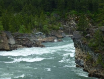 View from the Kootenai Falls Swinging Bridge