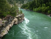 View from the Kootenai Falls Swinging Bridge